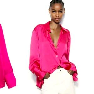 Zara satin effect shirt